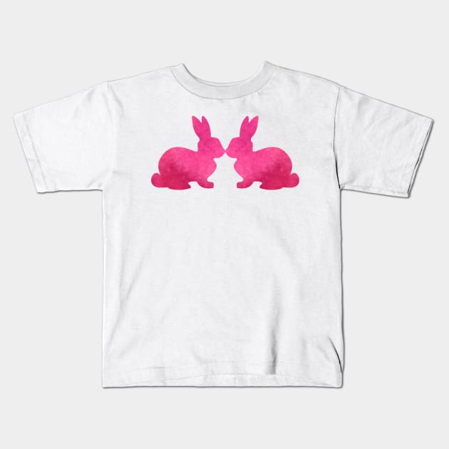Pink Bunny Rabbit Kids T-Shirt by Teezer79